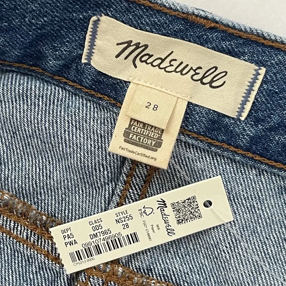 NWT Madewell Western Yolk Midi Skirt - Blue Denim - Western - Size 28